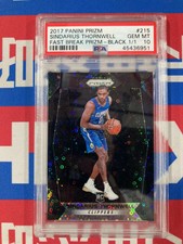 Sindarius Thronwell 2017-18 Panini Prizm Fast Break Black Disco 1/1 RC PSA 10