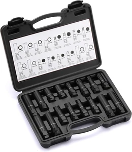 16-Piece Locking Lug Nut Master Key Set of Spline Star and Hex Style Keys, Wheel - Picture 1 of 9