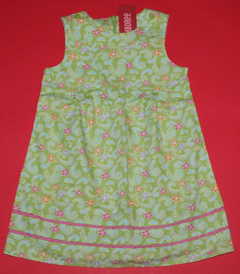 4 NUEVOS CON ETIQUETAS Gymboree PALM SPRINGS Verde Paisley Floral VESTIDO Niñas Foto 1 de 1