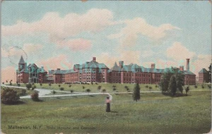 Tarjeta postal Beacon NY - HOSPITAL ESTATAL MATTEAWAN INSANE ASYLUM - Hugh Leighton - Imagen 1 de 2