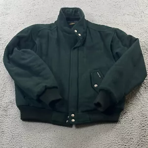 Vintage Members Only Wool Bomber Jacket Men’s 42 Cafe Racer Green Heavy Cruiser - Picture 1 of 9