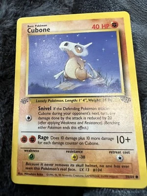 Pokemon Nintendo Card 1st Edition JUNGLE Cubone 1995,96,98,99 original 50/64 - Image 1 of 4