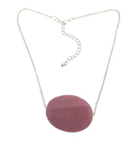 Pink Agate Gemstone Pendant Necklace 1.25*16*19 - Picture 1 of 7