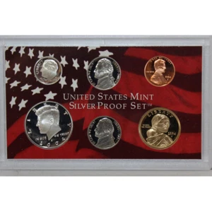 2004 Partial Silver Proof set - Sacagawea, Kennedy, Dime, Nickel Cent - Picture 1 of 3