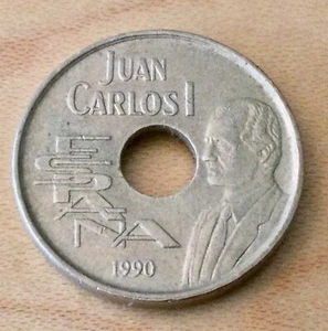 SPAIN 🇪🇦  25 PESETAS COIN 1990 JUAN CARLOS I, BARCELONA  Free Shipping! - Picture 1 of 2