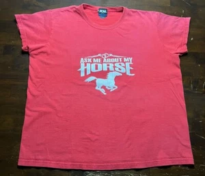 Camiseta NCAA Ask Me About My Horse XL roja para mujer - Imagen 1 de 7