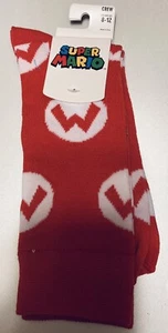 NUEVOS CON ETIQUETAS NNINTENDO SUPER MARIO BROS CALCETINES CREW BIOWORLD ROJO M Zapatos Talla 8-12 Nuevos - Imagen 1 de 2
