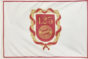 FC Bayern Hissfahne 125 Jahre 180x120 cm Fanartikel Original Jubiläum - Bild 1 von 2
