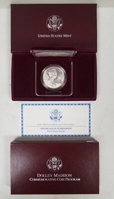 CS0199PDSCFO U.S. MINT COMMEM $1 COIN YEAR 1999-P DOLLEY MADISON PROOF FRESH OGP - Image 1 of 4