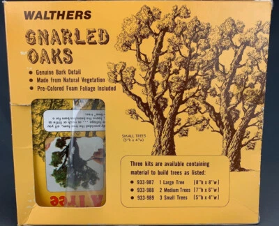 Walthers 933-989 3 Small Gnarled Oak Tree Kit 5’h x 4”w HO3523 - Image 1 of 4