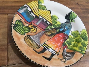 ANDERSEN ASHBY STUDIO AFRIKANISCHE Frau füttert Huhn 7" Teller signiert - Bild 1 von 5
