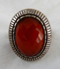 925 Sterling Silver Vintage Whitney Kelly Real Carnelian Gemstone Ring Size 9.25