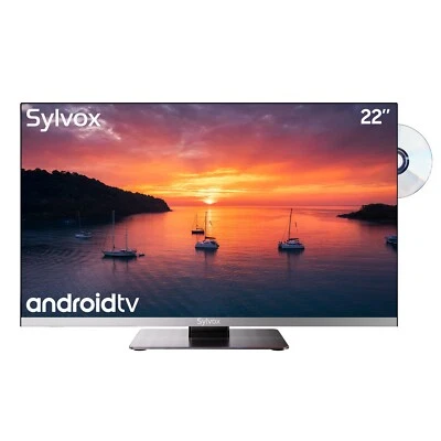 Sylvox 22 polegadas Smart 12 volts RV TV DVD player combo FHD 1080P WiFi barco campista - Imagem 1 de 4