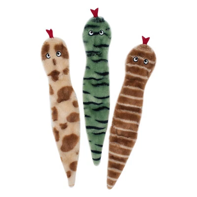 Zippy Paws Skinny Peltz Plush No-Stuffing Squeaker Dog Toy - Desert Snakes 3-Pac - Image 1 of 2