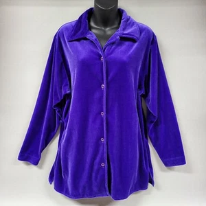 Camisa De Colección Diane Von Furstenberg Mujer Pequeña Terciopelo Abotonada Y2K Retro Preppy - Imagen 1 de 11