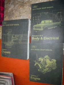 1974 FORD ALL SERIES TRUCK LIGHT MEDIUM HEAVY FACTORY SERVICE MANUALS SHOP F 150 - Imagen 1 de 24