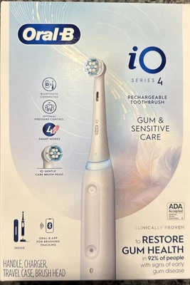 Oral-B iO Series 4 Gum Sensitive Care Rechargeable Electric Toothbrush White NEW - Image 1 of 4