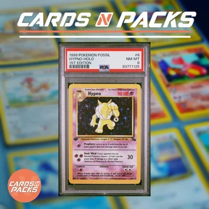 Carte Pokemon Hypno 8/62 HOLO Set Fossile Edition 1 PSA 8 NM-Mint 🇬🇧🔥 - Picture 1 of 2