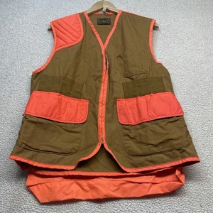 SafTBak Hunting Vest Tan Blaze Orange Mens Size Large USA Made Vintage - Picture 1 of 9