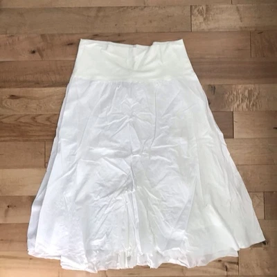 Falda de algodón blanca para mujer Eileen Fisher talla PM fluida minimalista hada costera Foto 1 de 4