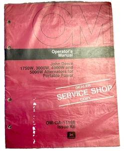 Alternadores John Deere 1750W 3000W 4000W 5000W OMGA11166 Manual Operador - Imagen 1 de 4