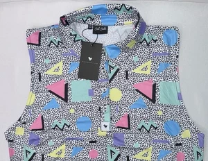 Polo da golf Bad Birdie anni 90 retrò senza maniche performance donna XXL multicolore - Foto 1 di 6