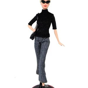 Barbie Black T -Neck Top Crop Flare Hem Jeans Mix 'em Up Fashions Outfit - Picture 1 of 5