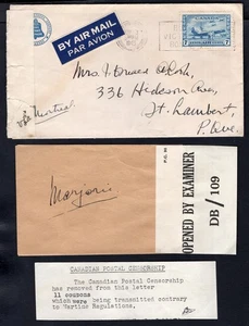CANADA 1943 Blackout on Censored Cover to St Lambert, Censor's Note; Removal - Picture 1 of 2