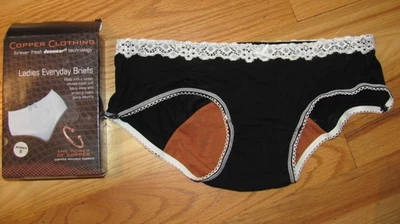 Ropa de cobre Damas Bikini Calzoncillos Antimicrobianos 40% Fibra de cobre Deowear S Foto 1 de 4