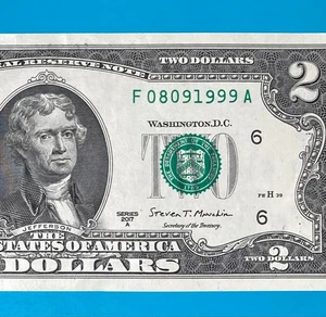 August 9, 1999 / 8 September 1999 (F 08091999 A) BIRTHDAY $2 Two Dollar Bill *AU - Picture 1 of 4