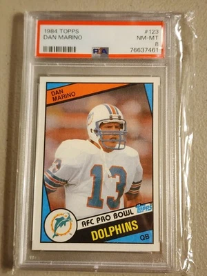 Topps Dan Marino 1984 #123 (RC)-PSA 8 casi nuevo-como nuevo Foto 1 de 2