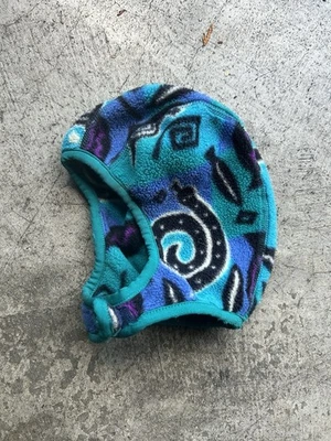 Vintage 90s Patagonia Fleece Mask Hat Hood Snake Patterned Kids USA Made - Image 1 of 4