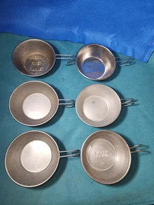 6 Vintage Stainless Steel Camping/Hiking Cup/Bowl  Sierra Style 8oz - Picture 1 of 9
