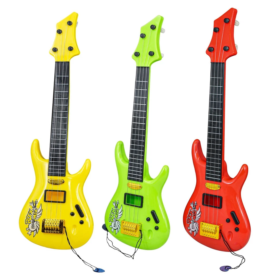 Rock Star Guitar Boxed Childrens Kids Musical Instrument Age 3 Assorted Colours