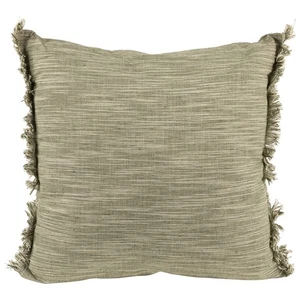 Northlight 15" Sage Green Square Throw Pillow with Fringe - Picture 1 of 5