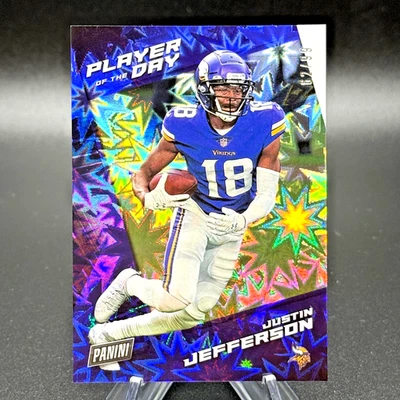 JUSTIN JEFFERSON 2021 PANINI PLAYER OF THE DAY KABOOM! #'d 62/99 SSP SUPER RARE - Image 1 of 4