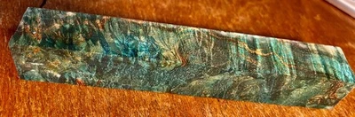 1 STABILIZED & DOUBLE DYED BLUE & GOLD MAPLE BURL PEN BLANK 5" x 3/4" - N - image 1 of 4