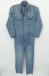 Lucky Brand Denim Jumpsuit Womens Small Long Sleeve Workwear Coveralls Jumpsuit - Picture 1 of 15
