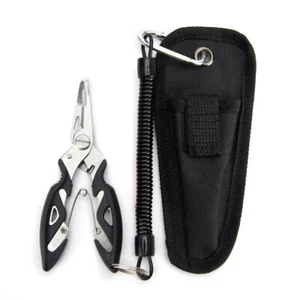 Stainless Steel Fishing Pliers Scissors Line Cutter Split Ring Hook Remover Tool - Picture 1 of 24