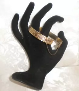 Damaszener Armband Gold Blumen Scharnier & Kette Einsatz Verschluss Größe 6 bis 6,5" BoxV - Bild 1 von 9