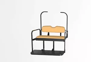 Golf Cart Rear Flip Seat Black Tan White EZ-GO TXT RXV Club Car Precedent Yamaha - Picture 1 of 24