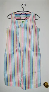 NWT Boden Women's Striped Slvls MultiColor Linen V-Neck Pocket Dress 8 Long - Picture 1 of 12