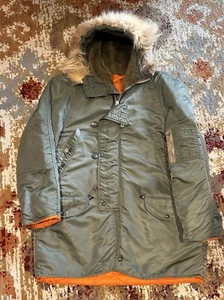 Vintage Military Green N3B  Parka Jacket Golden Fleece Mens Size L Very Nice - Picture 1 of 4