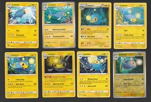 Lanturn Pokemon Card Collection Set di 8 Carte Inglese Tipo Fulmine Fase 1 - Foto 1 di 1