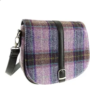 GLEN APPIN HARRIS TWEED BEAULY HANDTASCHE - ROSA FLIEDER KARIERT - Bild 1 von 1