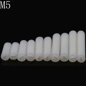 M5 x 0.8 5mm White Nylon Plastic Slotted Head Set Screws Flat Point Grub Screws - Picture 1 of 4
