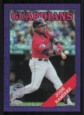 2023 Topps '88 Topps Purple Refractors #T88C34 Jose Ramirez /75 - Image 1 of 2