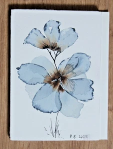 Bild Unikat Aquarell handgemalt Blume #14 - 180x125mm signiert - Bild 1 von 1