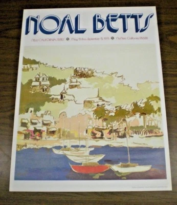 Vintage 1975 NOAL BETTS NUT TREE PAINTED POSTER 18 x 24 inches VACAVILLE, CA
