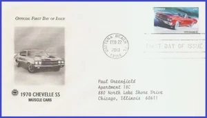 USA5 #4746 ADDR PCS ARTCRAFT FDC Muscle Car 1970 Chev Chevelle - Picture 1 of 1